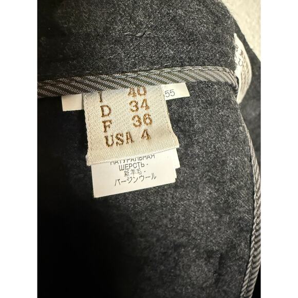 Brunello Cucinelli Gray Polka Dot Mid Rise Slim Fit Italian Virgin Wool Pants 4 - Picture 11 of 11